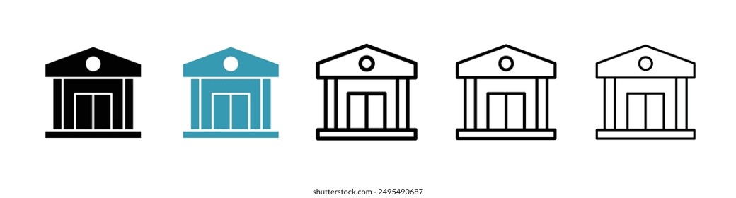 Courthouse line icon vector set.