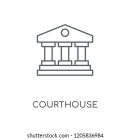 Courthouse linear icon. Courthouse concept stroke symbol design. Thin graphic elements vector illustration, outline pattern on a white background, eps 10.