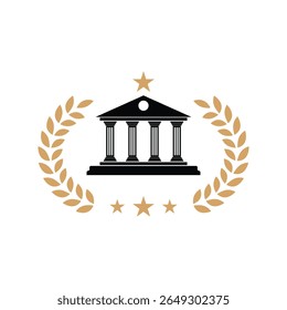 courthouse logo design concept creative idea with laurel icon
