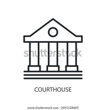 Courthouse thin line vector icons.