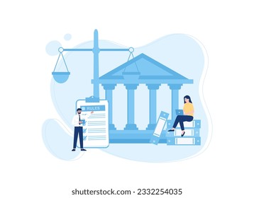 Courthouse trending concept flat illustration