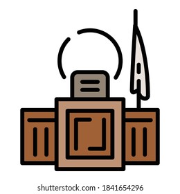 Courthouse tribune icon. Outline courthouse tribune vector icon for web design isolated on white background