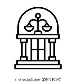 Courthouse Vector Line Icon Design