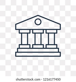 Courthouse vector outline icon isolated on transparent background, high quality linear Courthouse transparency concept can be used web and mobile