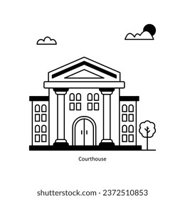 Courthouse vector Solid  Design illustration. Symbol on White background EPS 10 File 