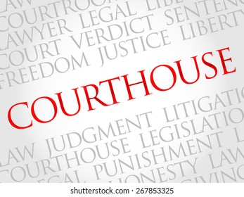 Courthouse word cloud concept