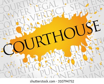 Courthouse word cloud concept