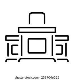 Courtroom bench icon in linear style 