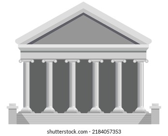 Courtroom Front, Law And Justice, Classic View Of Building Of Financial Institution