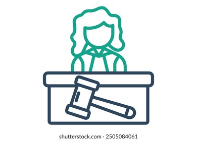Courtroom icon. line icon style. icon related to law and justice. law elements vector illustration