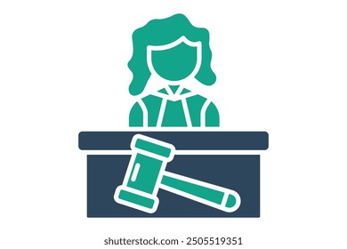 Courtroom icon. solid icon style. icon related to law and justice. law elements vector illustration