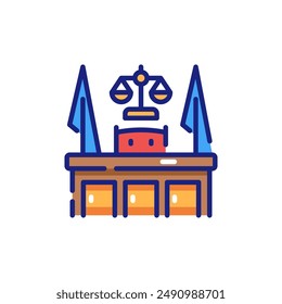 Courtroom of Law Vector Icon