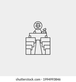 Icono vectorial de sala de audiencias para web y diseño