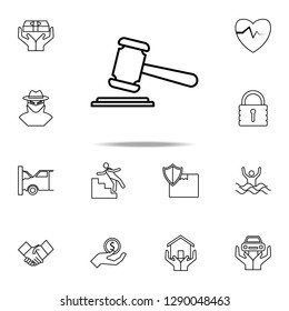 the court's decision line icon. Insurance icons universal set for web and mobile