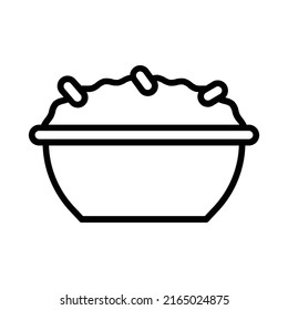 Couscous Icon. Line Art Style Design Isolated On White Background