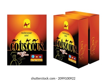 couscous label design with package