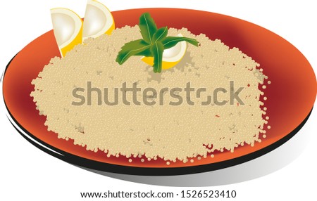Couscous on the plate, diet