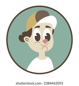 Cousin avatar or portrait, isolated image or icon of male personage. Family tree chart members, relatives and friends character. Social media picture on account. Vector in flat style illustration