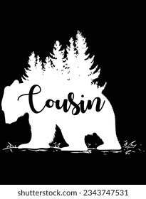 Cousin bear EPS file for cutting machine. You can edit and print this vector art with EPS editor.