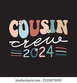 Cousin Crew 2024 retro vintage groovy graphic design