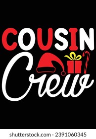"Cousin Crew" eps vector file for Cricut or silhouette. You can edit it with Adobe Illustrator and eps editor software.