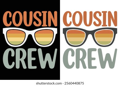 Cousin Crew Typography Print Design, Family Typography Design, Print Template, EPS