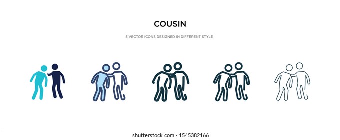 cousin icon in different style vector illustration. two colored and black cousin vector icons designed in filled, outline, line and stroke style can be used for web, mobile, ui