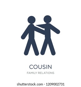 cousin icon. Trendy flat vector cousin icon on white background from family relations collection, vector illustration can be use for web and mobile, eps10