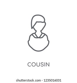 cousin linear icon. Modern outline cousin logo concept on white background from Family Relations collection. Suitable for use on web apps, mobile apps and print media.