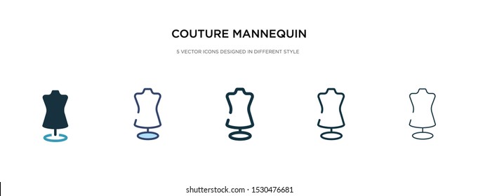 couture mannequin icon in different style vector illustration. two colored and black couture mannequin vector icons designed in filled, outline, line and stroke style can be used for web, mobile, ui