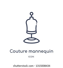 couture mannequin icon from shapes outline collection. Thin line couture mannequin icon isolated on white background.