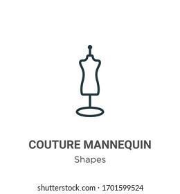 Icono del vector de contorno del maniquí de costado. Icono de maniquí de corte negro de línea delgada, ilustración de elemento simple vectorial plano de formas editables concepto de trazo aislado en fondo blanco