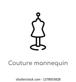 couture mannequin vector line icon. Simple element illustration. couture mannequin outline icon from shapes concept. Can be used for web and mobile