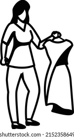 couturier or dressmaker vector icon design, Crafting occupations symbol, hobby and art works Sign, Creative People stock illustration, Fashion designer Concept