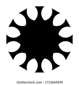 cov sars 2 - coronavirus icon sign symbol, black simple flat - vector illustration