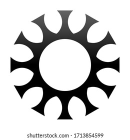 cov sars 2 - coronavirus icon sign symbol, black gradient outline flat - vector illustration