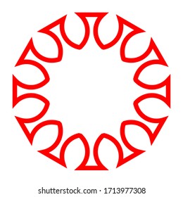 cov sars 2 - coronavirus icon sign symbol, red simple outline flat - vector illustration