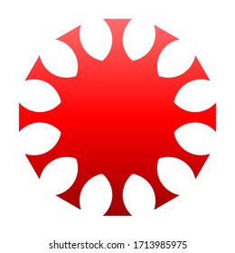 cov sars 2 - símbolo de icono del coronavirus, plano de gradiente rojo - ilustración vectorial