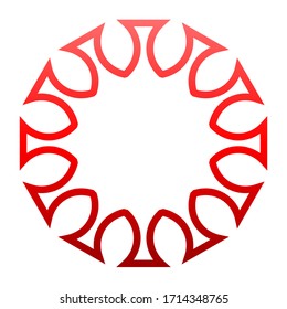 cov sars 2 - coronavirus icon sign symbol, red gradient outline flat - vector illustration