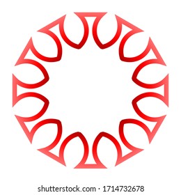 cov sars 2 - coronavirus icon sign symbol, red gradient outline flat - vector illustration