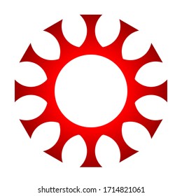 cov sars 2 - coronavirus icon sign symbol, red gradient outline flat - vector illustration