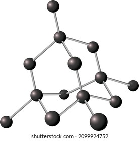 covalent crystal structure of diamond 3D