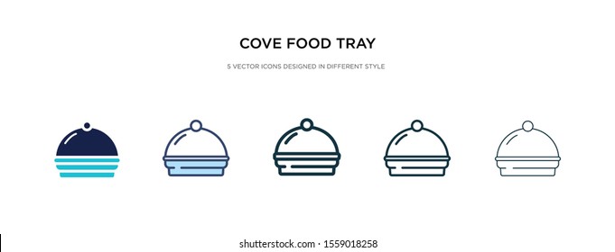 cove food tray icon in different style vector illustration. two colored and black cove food tray vector icons designed in filled, outline, line and stroke style can be used for web, mobile, ui