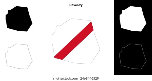 Coventry blank outline map set