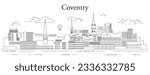 Coventry cityscape line art vector illustration