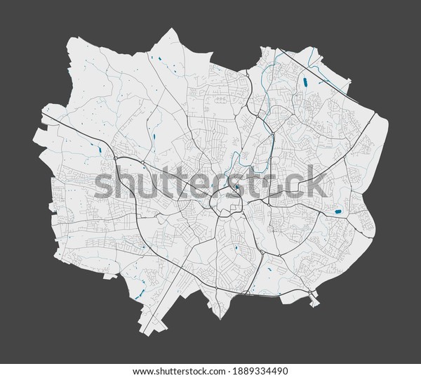 Coventry Map Detailed Map Coventry City Stock Vector (Royalty Free ...