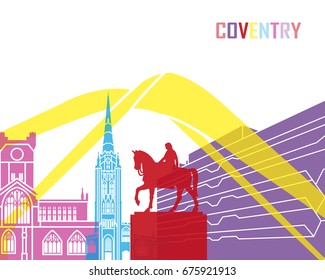 Coventry skyline pop in editable vector file