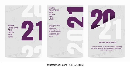 Cover for 2021 with wishes. Design for business promotion, banner or print.Trendy vector illustration for web and print. All objects are isolated.