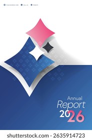 cover 2026 2025 blue pink annual report abstract star square booklet commercial flyer triangle business gradient annual report cover template14