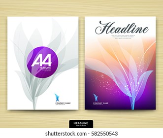 Cover abstract flower effect design, annual report, Brochure template layout background, vector illustration